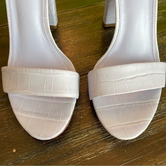 New Sam Edelman Leather Yaro Ankle Strap Block Heel Sandals in Misty Lilac - Picture 8 of 10